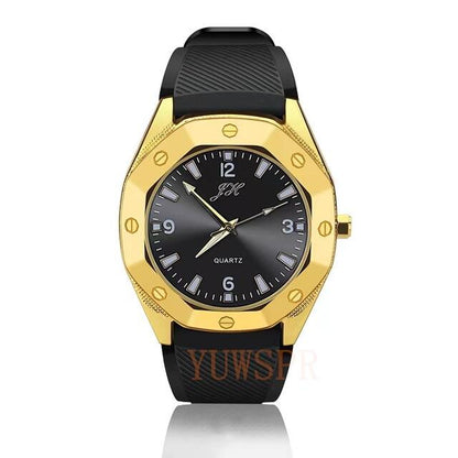 Mens Watch Black- Gold Front