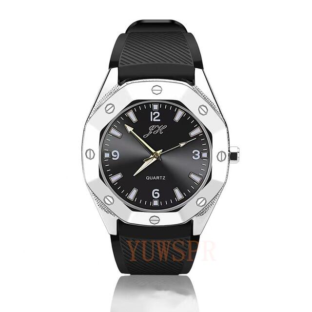 Mens Watch Black - Silver Front