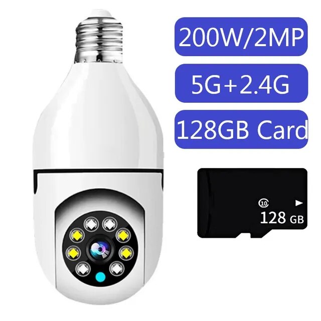 Bulb Surveillance Camera-128GB Card