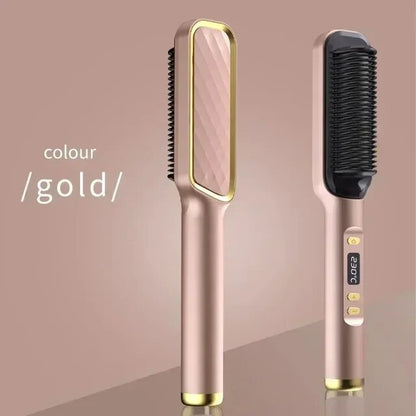 LCD Hair Straightening Comb: Home Electric Heated, 110-240V, Straightening, and Curling