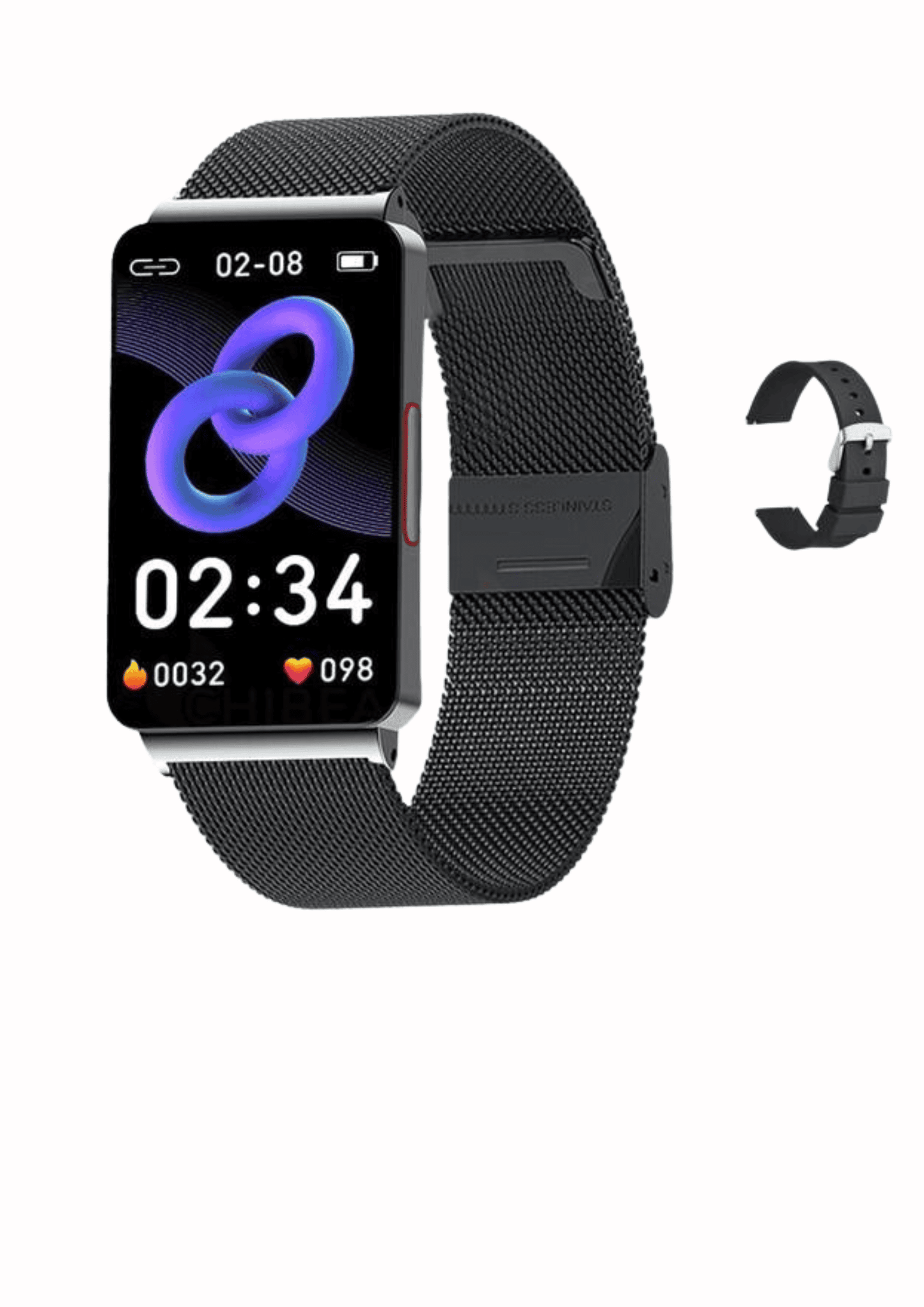 Blood Glucose Monitor Smart Watch-Black