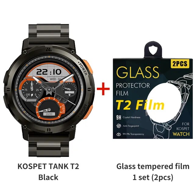 Original KOSPET TANK T2 Ultra Smartwatches For Men Watches AMOLED AOD Smartwatch Bluetooth Call Electronic Men's Smart Watch