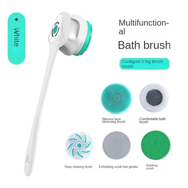 Cordless Silicone Body Scrubber-Multifunctional bath brush-white