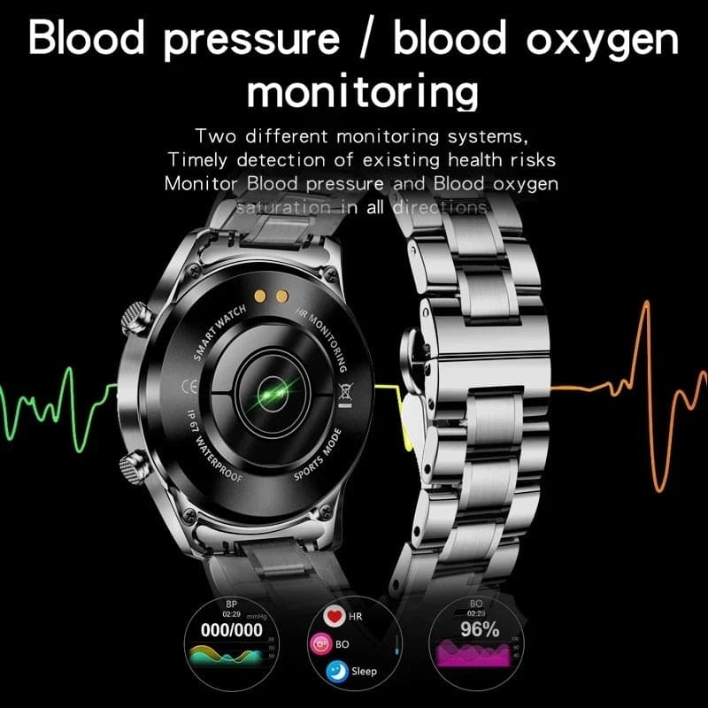 Blood pressure, Blood oxygen and heart rate monitoring watch