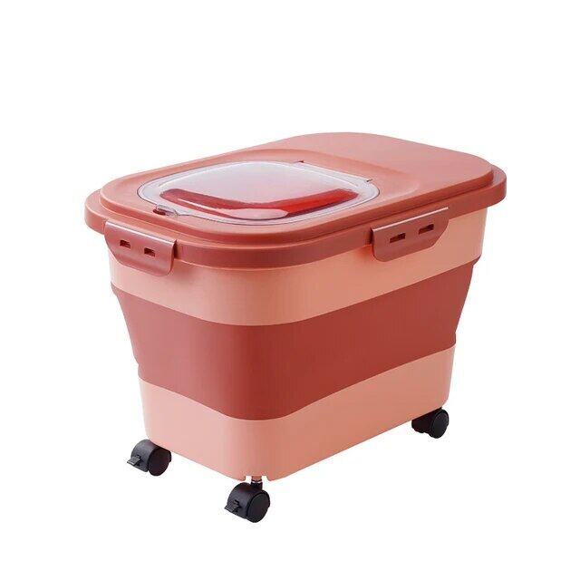 The Pet Care folding bucket Food Storage-2 colors orange