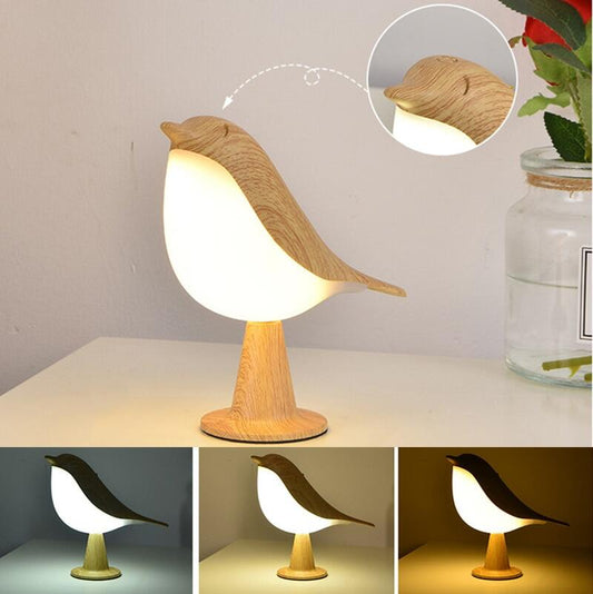 Wooden Bird Lamp