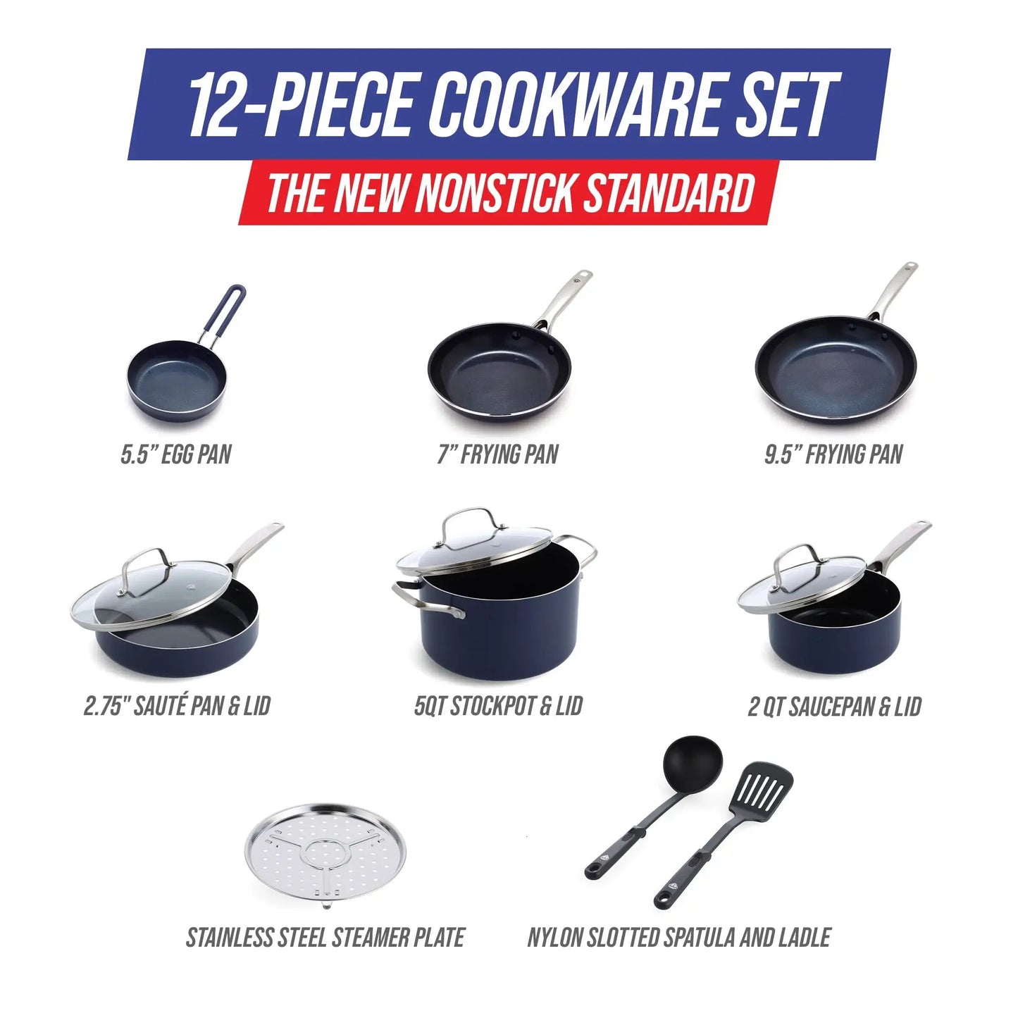 Blue Diamond 12-Piece Cookware