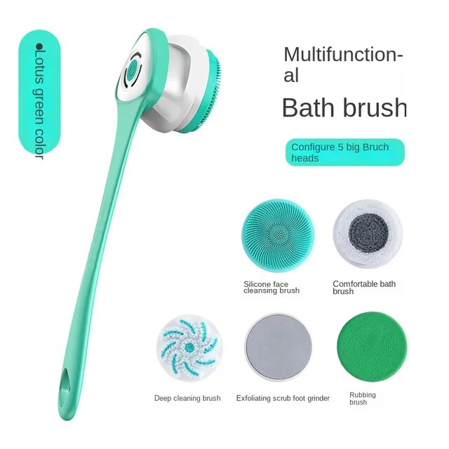 Cordless Silicone Body Scrubber-Multifunctional bath brush-mint color